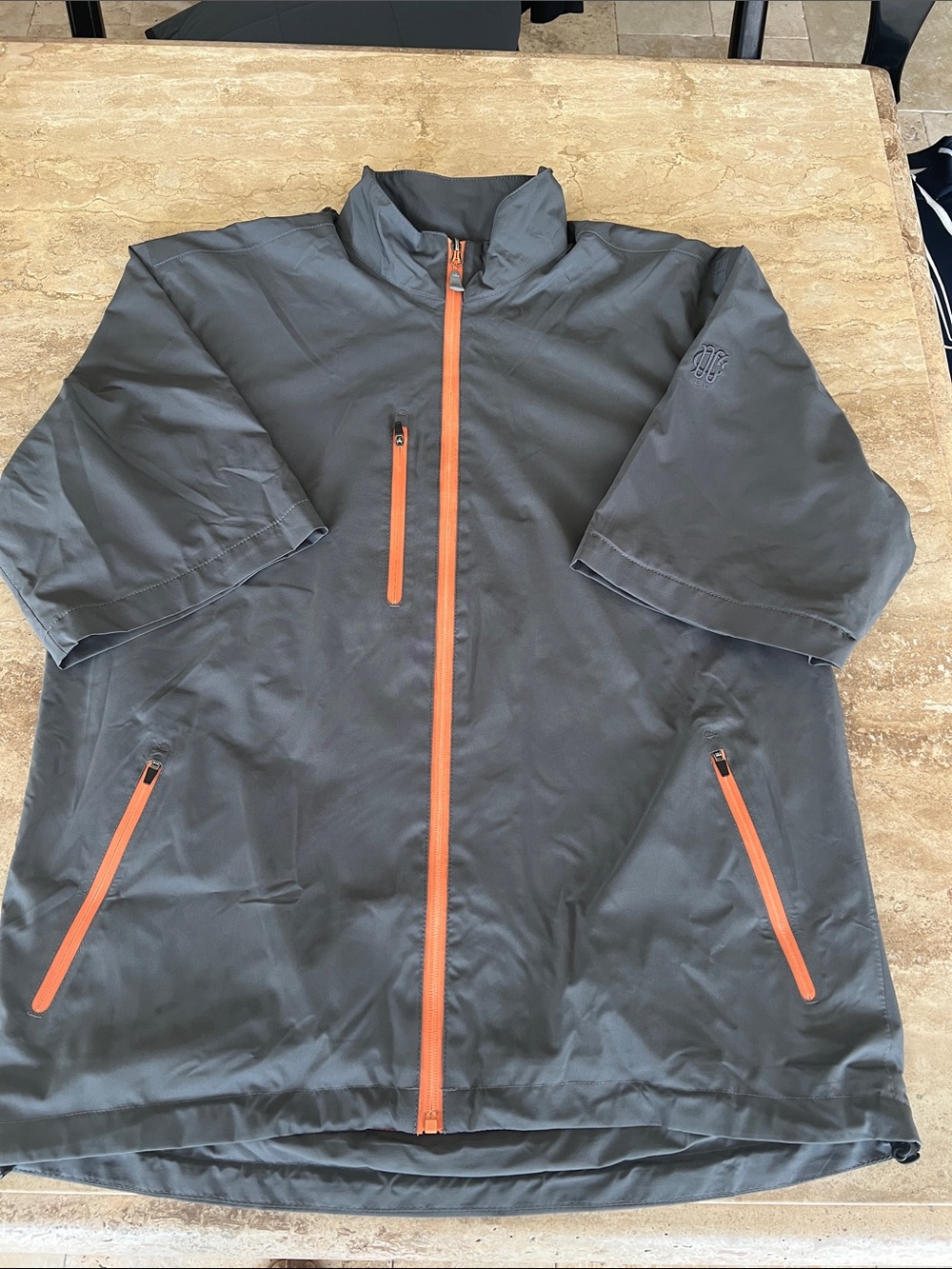 Peter Millar Element‎ Short Sleeve Water Jacket Grey Mens M Golf Layering Tech